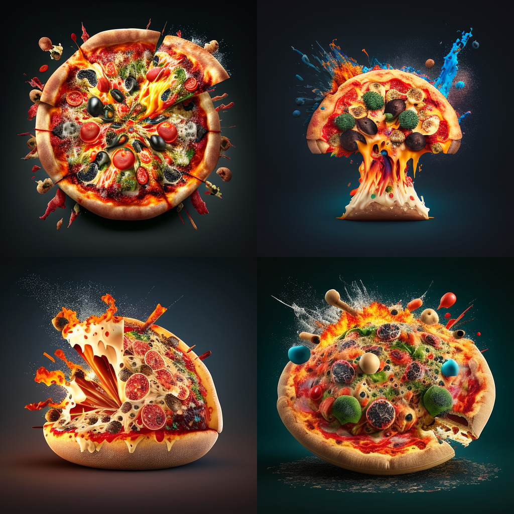 pizza that looks like a bomb with delicious explosive toppings